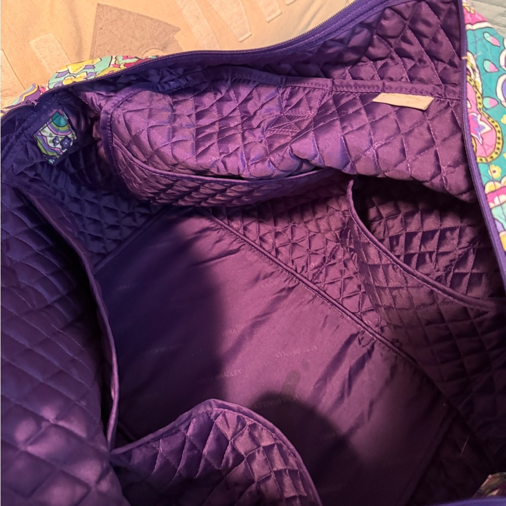 Vera Bradley Quilted Purple Paisley duffel -Heather pattern - Picture 6 of 6